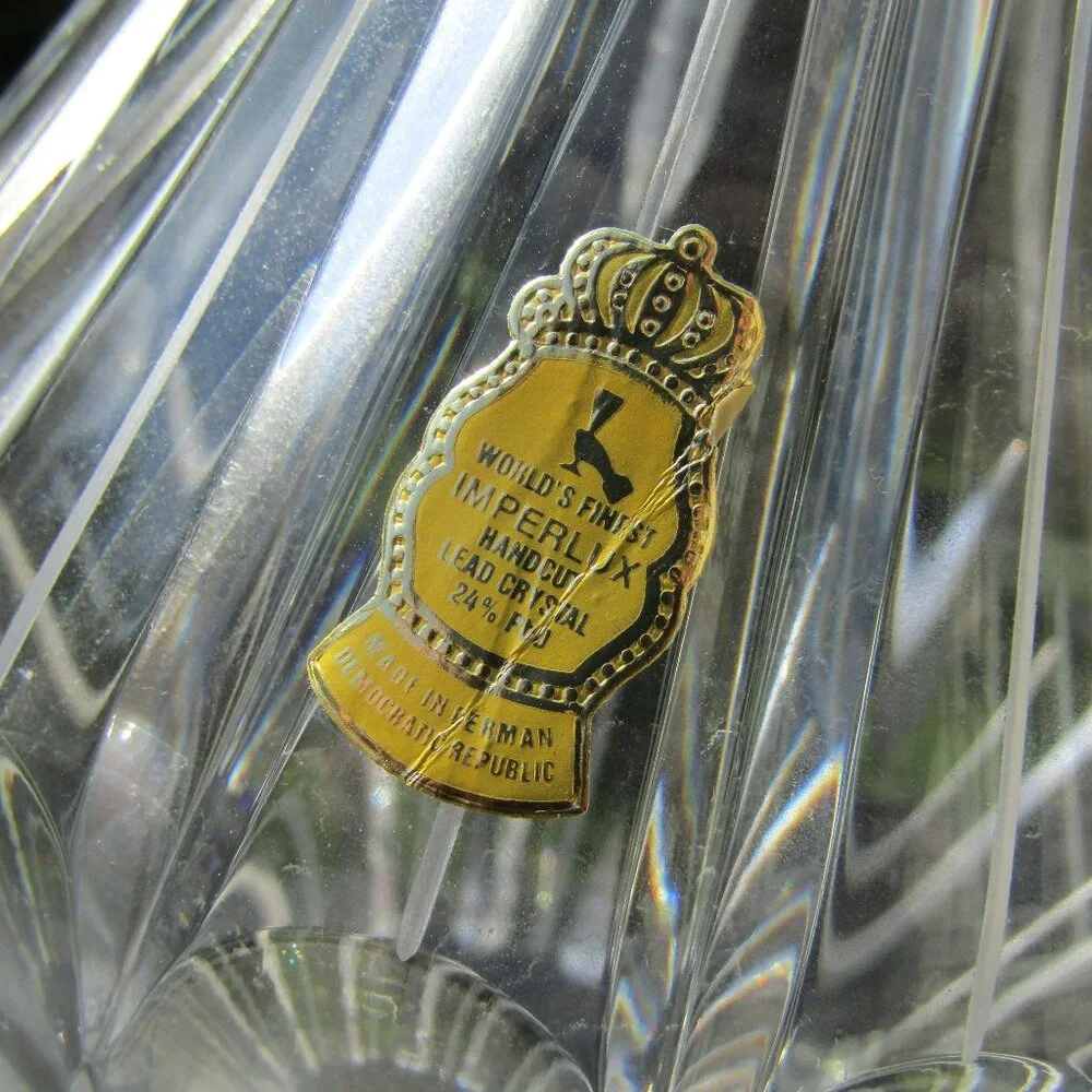 Vintage Imperlux German 24% Lead Crystal Decanter | MCM Barware | Wedding Gift